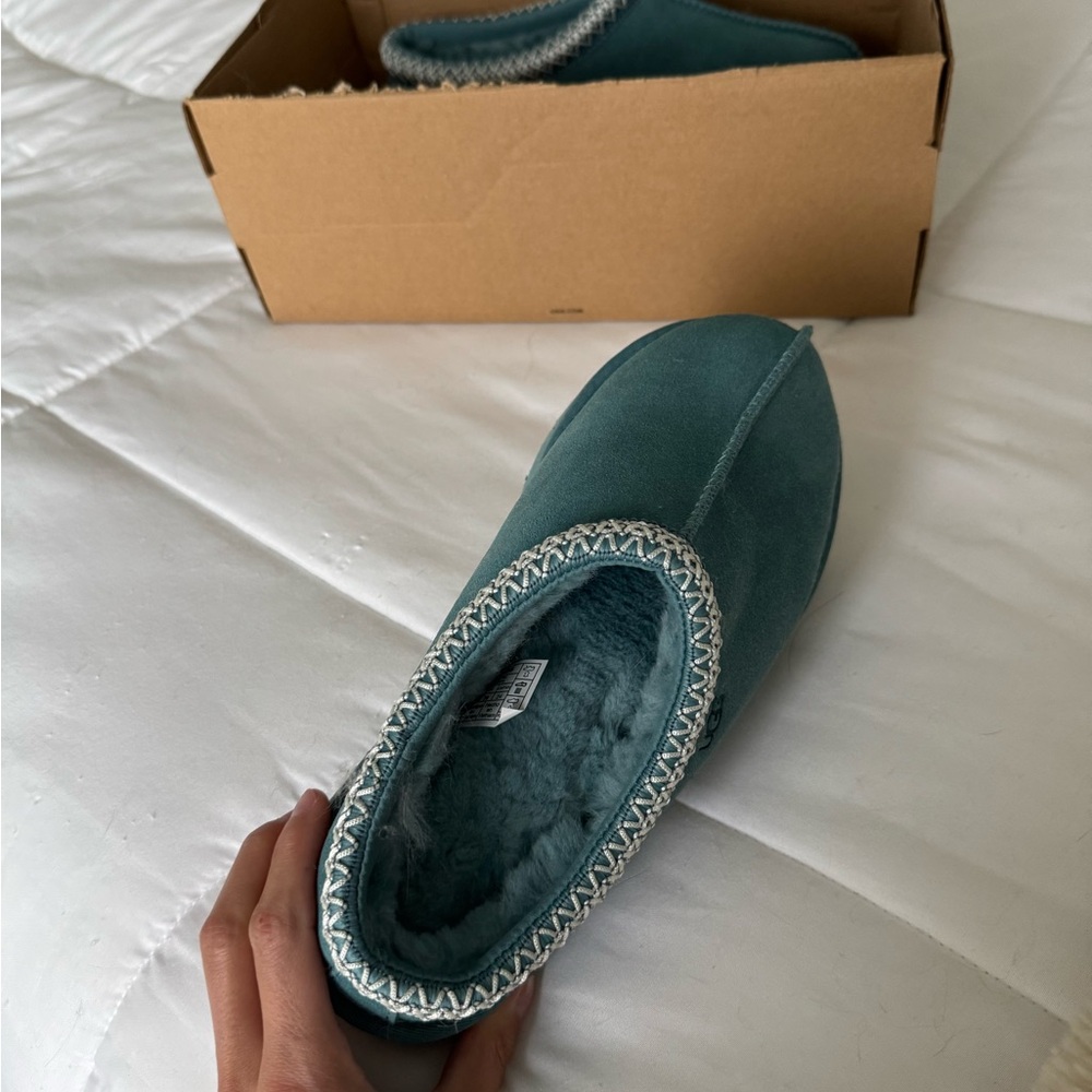UGG Teal Slip-On Shearling-Lined Women's Slippers - Picture 4 of 7